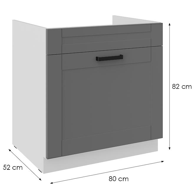 Küchenzeile Luna Dustgrey/Weiß 80ZL 1S BB,2