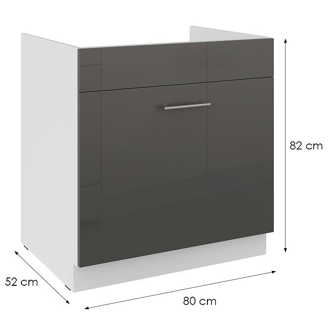 Küchenzeile Lara Grey 80ZL 1S BB
