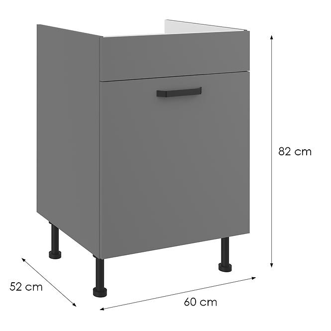 Küchenzeile Nessa Antracyt 60ZL 1S BB,2