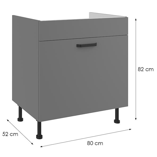 Küchenzeile Nessa Antracyt 80ZL 1S BB