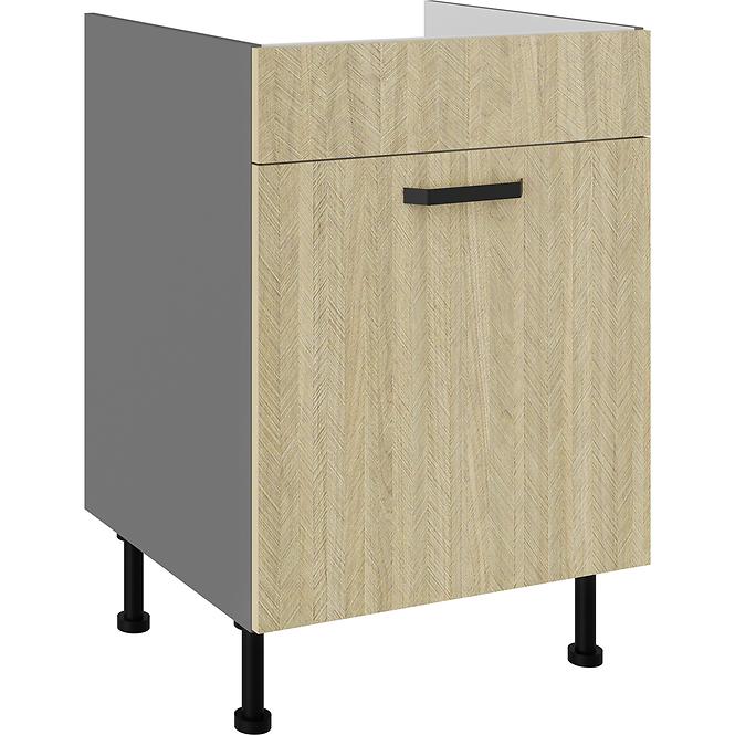 Küchenzeile Scandi Tanne/Antracyt 60ZL 1S BB