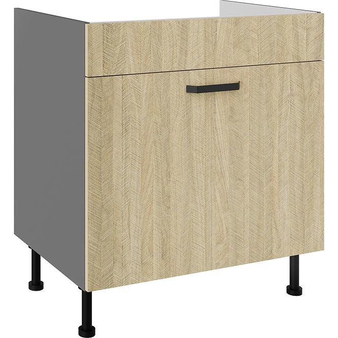 Küchenzeile Scandi Tanne/Antracyt 80ZL 1S BB