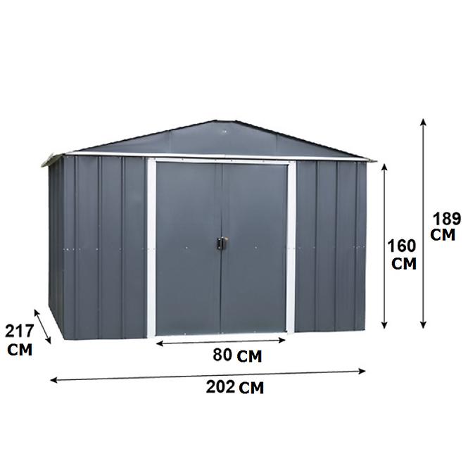 Gerätehaus Anthrazit 202 cm x 217 cm