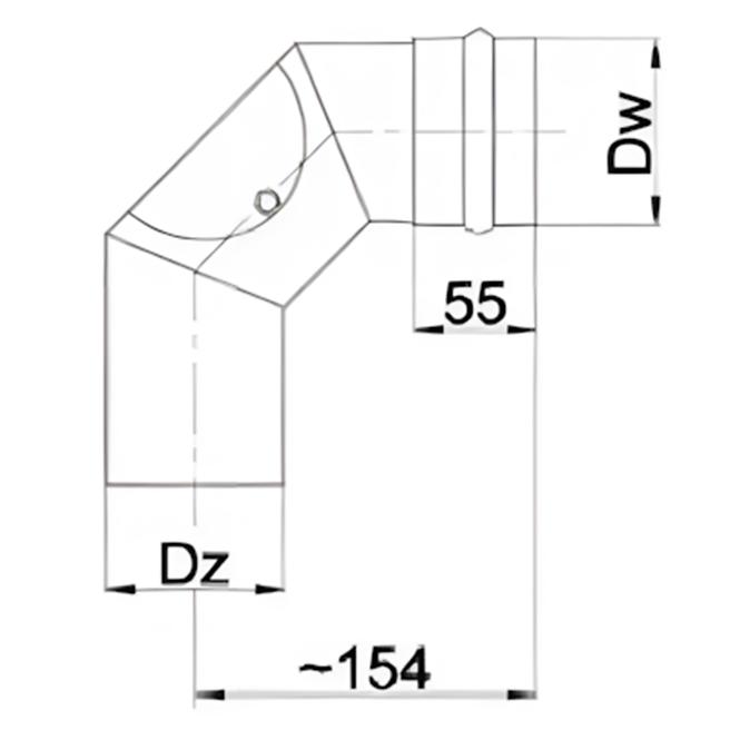 Bogen für Rauchrohr, fest  KSR80/90 SPNP07,2