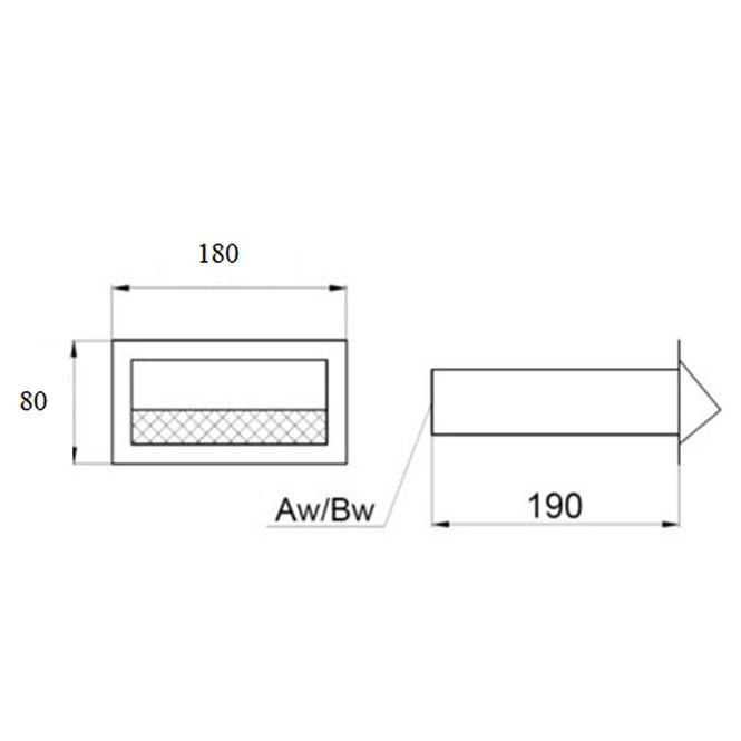 Gitter für Außenluftzufuhr 150x50 DPP13 Edelstahl,2