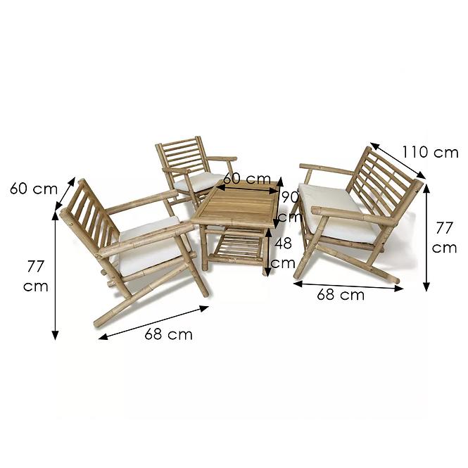 Bambusmöbelset 1+2+1