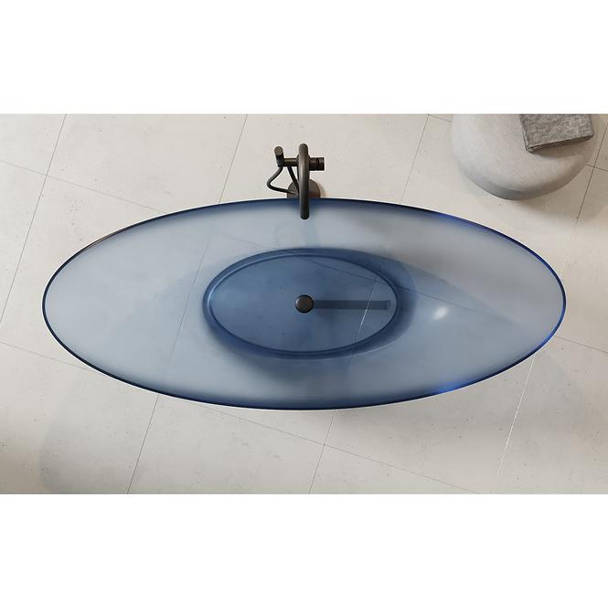Freistehende Badewanne Axya 180/80 Blue Wave, Siphon mit Click-Clack-Stöpsel, Chrom