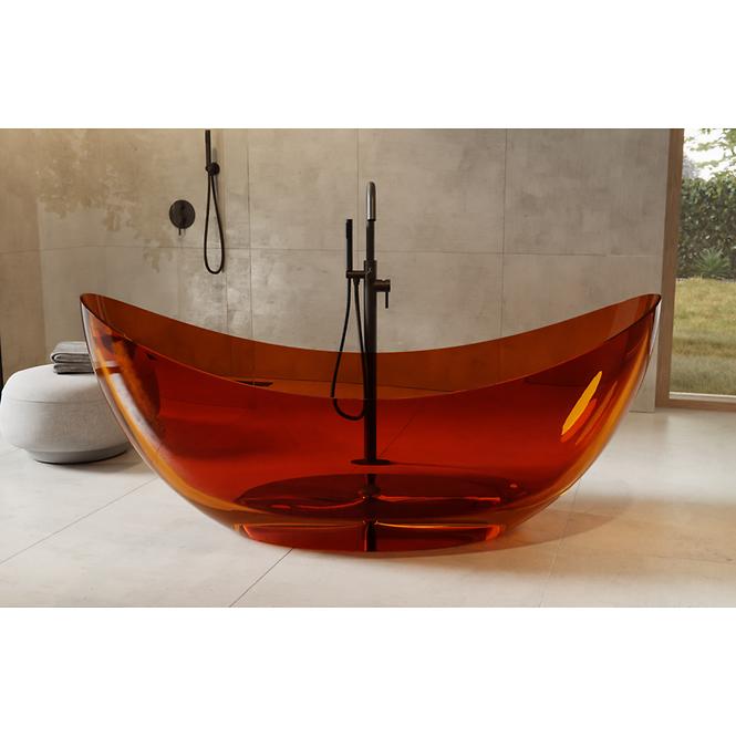 Freistehende Badewanne Axya 180/80 Earth Rust, Siphon mit Click-Clack-Stöpsel, Chrom,7