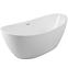 Freistehende Badewanne Ayla 170/80 + Siphon mit Click-Clack-Stöpsel, mit Überlauf, Schwarz