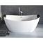 Freistehende Badewanne Ayla 170/80 + Siphon mit Click-Clack-Stöpsel, mit Überlauf, Schwarz,5