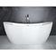 Freistehende Badewanne Ayla 170/80 + Siphon mit Click-Clack-Stöpsel, mit Überlauf, Schwarz,6