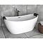 Freistehende Badewanne Ayla 170/80 + Siphon mit Click-Clack-Stöpsel, mit Überlauf, Schwarz,7