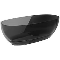 Freistehende Badewanne Mexa 170/78 Carbon Grey, Siphon mit Click-Clack-Stöpsel,Schwarz Matt