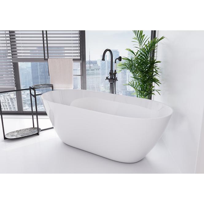 Freistehende Badewanne Moya 160/70, Siphon mit Click-Clack-Stöpsel, Chrom,5