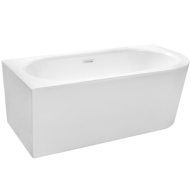 Freistehende Wand-Badewanne Avita A-Line 160L + Siphon mit Click-Clack-Stöpsel, Chrom,2