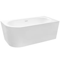 Freistehende Wand-Badewanne Avita A-Line 160P + Siphon mit Click-Clack-Stöpsel, Chrom 