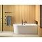 Freistehende Wand-Badewanne Avita A-Line 160P + Siphon mit Click-Clack-Stöpsel, Schwarz ,10