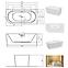 Freistehende Wand-Badewanne Avita A-Line 160P + Siphon mit Click-Clack-Stöpsel, Schwarz ,6