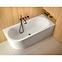 Freistehende Wand-Badewanne Avita A-Line 160P + Siphon mit Click-Clack-Stöpsel, Schwarz ,7