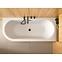 Freistehende Wand-Badewanne Avita A-Line 160P + Siphon mit Click-Clack-Stöpsel, Schwarz ,8