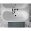 Freistehende Wand-Badewanne Avita A-Line 160P + Siphon mit Click-Clack-Stöpsel, Schwarz ,9