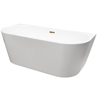 Freistehende Wand-Badewanne Vica New 160/80 + Siphon mit Click-Clack-Stöpsel, von oben gereinigt, mit SLIM-Überlauf, Chrom