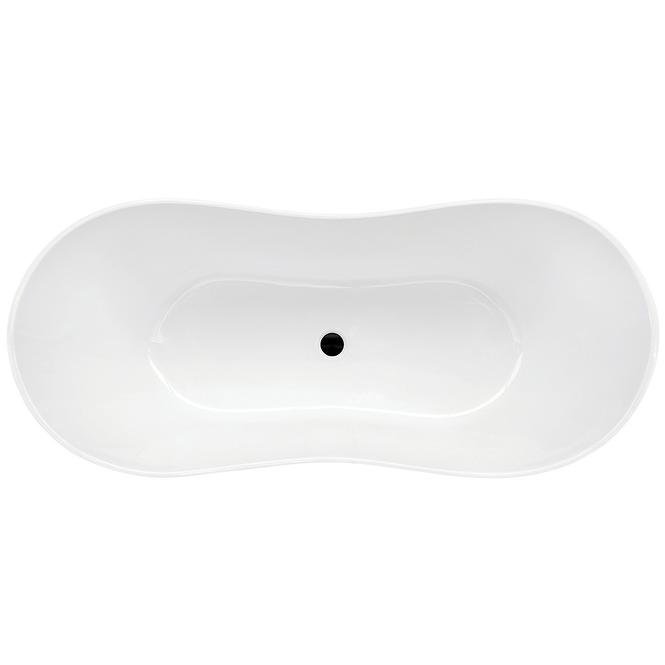 Freistehende Badewanne Viya 170/72 + Siphon mit Click-Clack-Stöpsel, Chrom,3