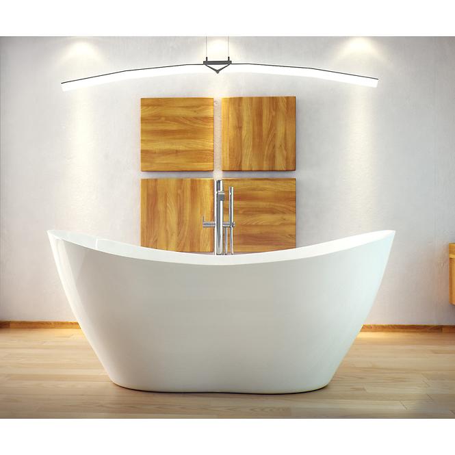 Freistehende Badewanne Viya 170/72 + Siphon mit Click-Clack-Stöpsel, Chrom,6