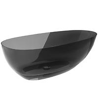 Freistehende Badewanne Xara 160/75 Carbon Grey, Siphon mit Click-Clack-Stöpsel, Schwarz Matt 