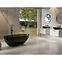 Freistehende Badewanne Xara 160/75 Carbon Grey, Siphon mit Click-Clack-Stöpsel, Schwarz Matt ,8
