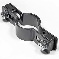 Klemme für Rundpfosten 38 mm durchgehend verzinkt + RAL