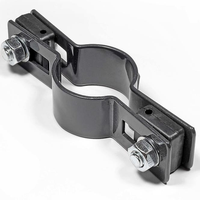 Klemme für Rundpfosten 38 mm durchgehend verzinkt + RAL