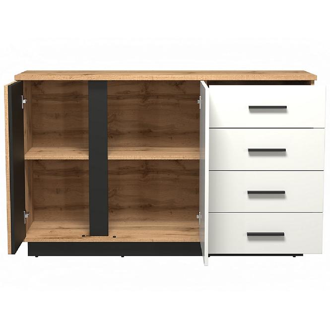 Kommode 2d4s Santi 3 Large Wotan Eiche/Schwarz+Weiß,3