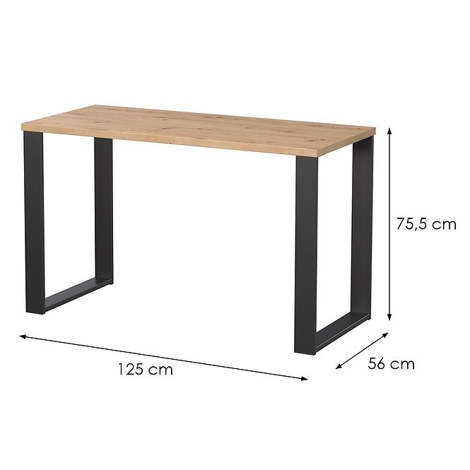 Schreibtisch Sierra Typ 6 Eiche Artisan/Schwarz