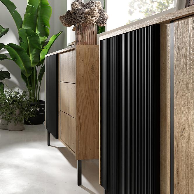 TV-Schrank Mia 6 alte Eiche/schwarz,3