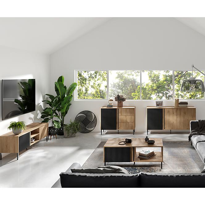 TV-Schrank Mia 6 alte Eiche/schwarz,4