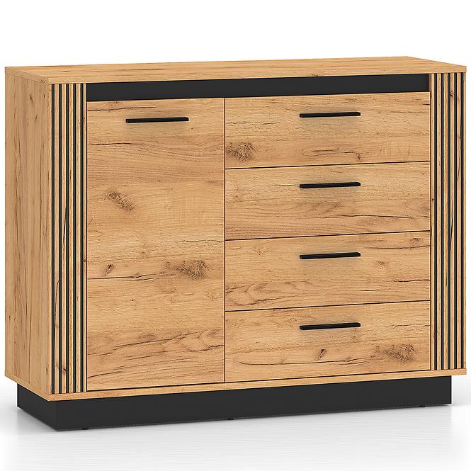 Kommode Urso 07 eiche craft gold/schwarz