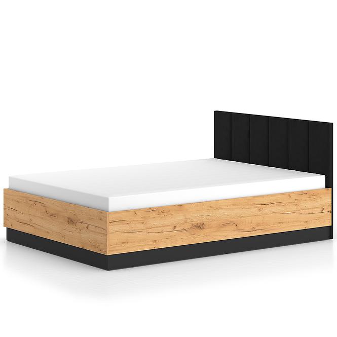 Bett mit Aufzug Urso 1401 eiche craft gold/schwarz