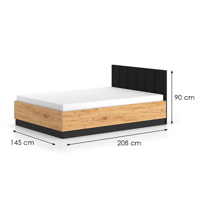 Bett Urso 1302 eiche craft gold/schwarz