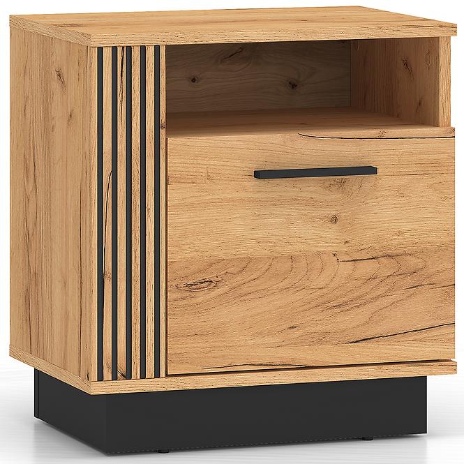 Nachttisch Urso 09 eiche craft gold/schwarz