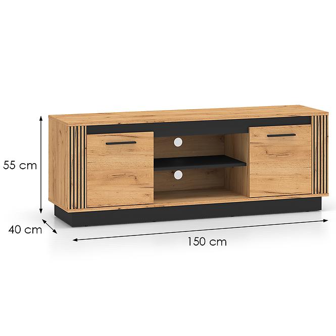 Tv Tisch Urso 08 eiche craft gold/schwarz