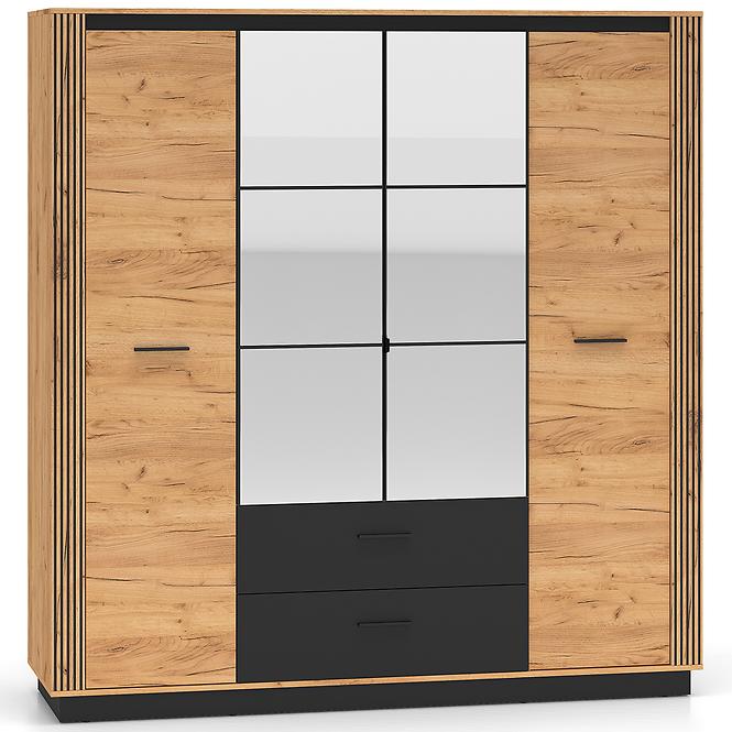 Schrank Urso 01 eiche craft gold/schwarz