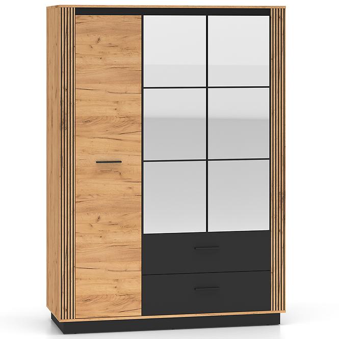 Schrank Urso 02 eiche craft gold/schwarz