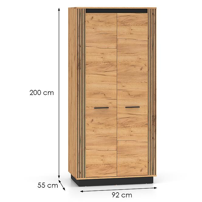 Schrank Urso 03 eiche craft gold/schwarz