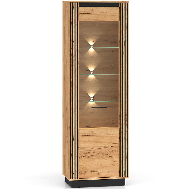 Vitrine Urso 04 eiche craft gold/schwarz