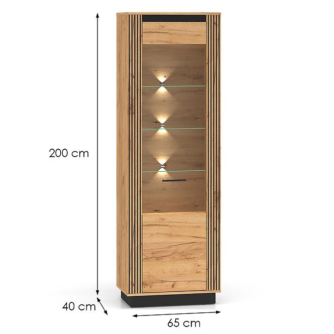 Vitrine Urso 04 eiche craft gold/schwarz