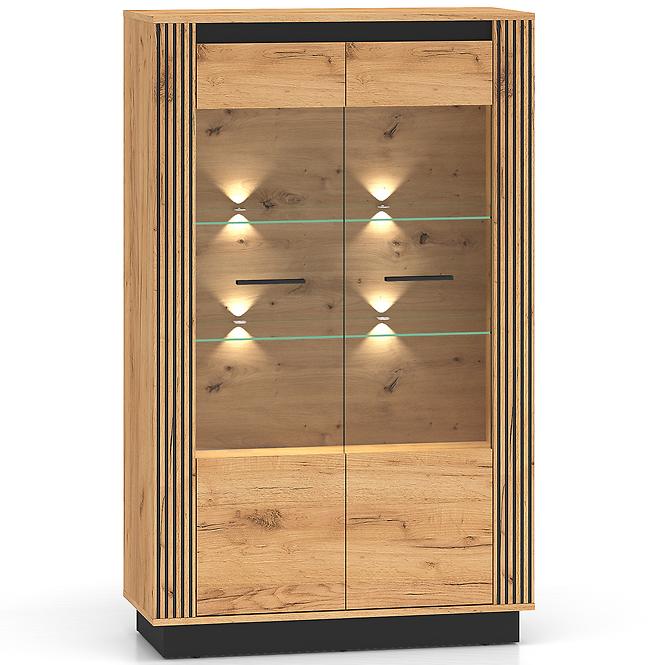 Vitrine Urso 05 eiche craft gold/schwarz