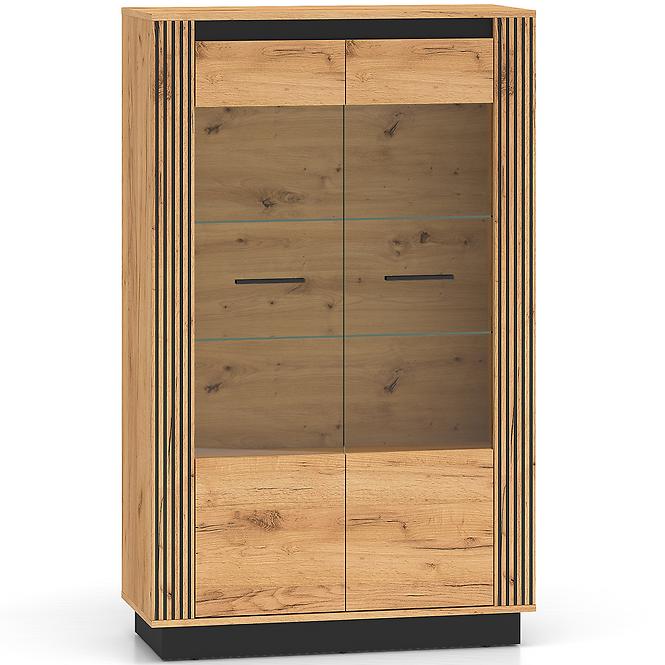 Vitrine Urso 05 eiche craft gold/schwarz