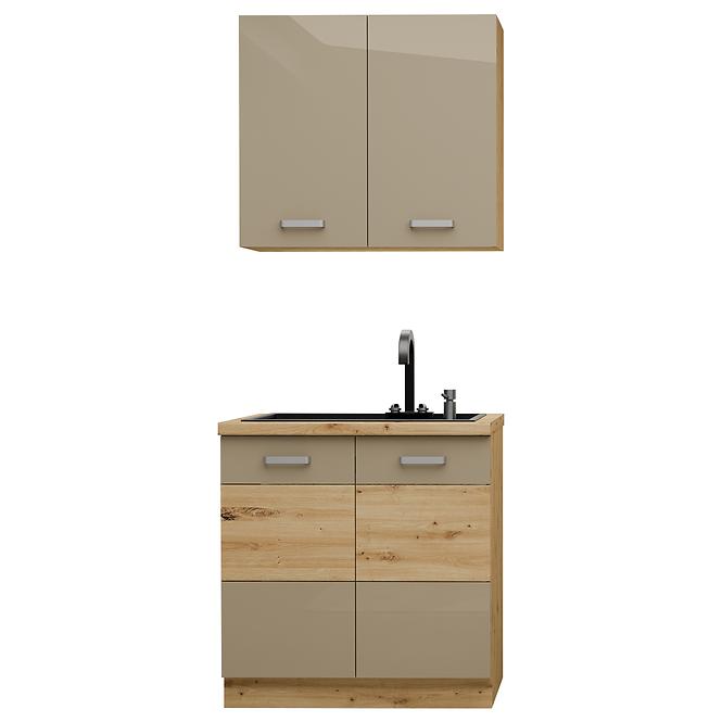 Küchenzeile Artisan cappuccino 80cm ohne Tischplatte