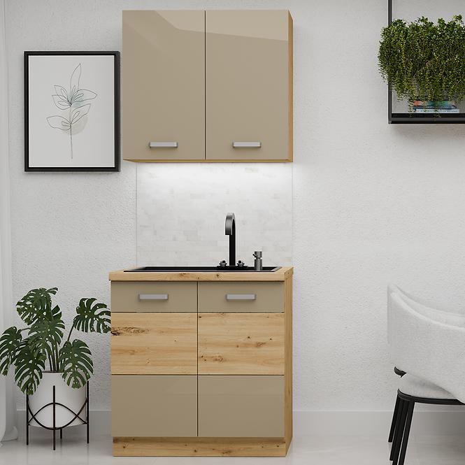 Küchenzeile Artisan cappuccino 80cm ohne Tischplatte